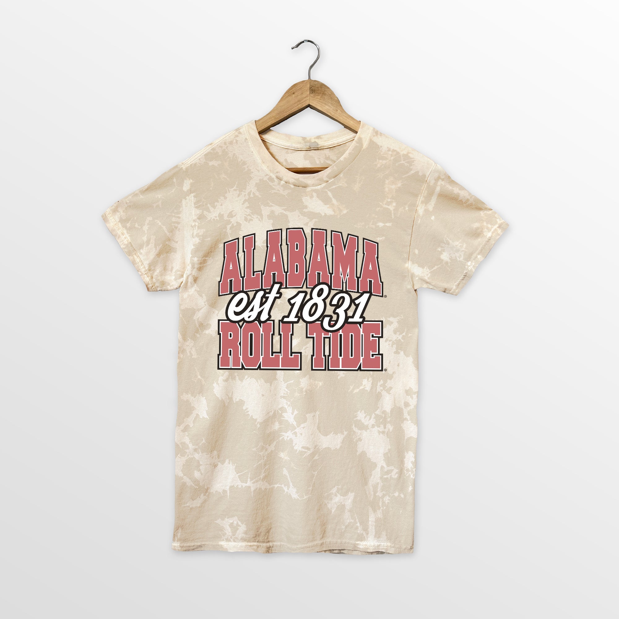 ALABAMA CRIMSON TIDE DEEP ROOTS BLEACH WASH TEE
