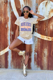 BOISE STATE BRONCOS DEEP ROOTS BLEACH WASH TEE