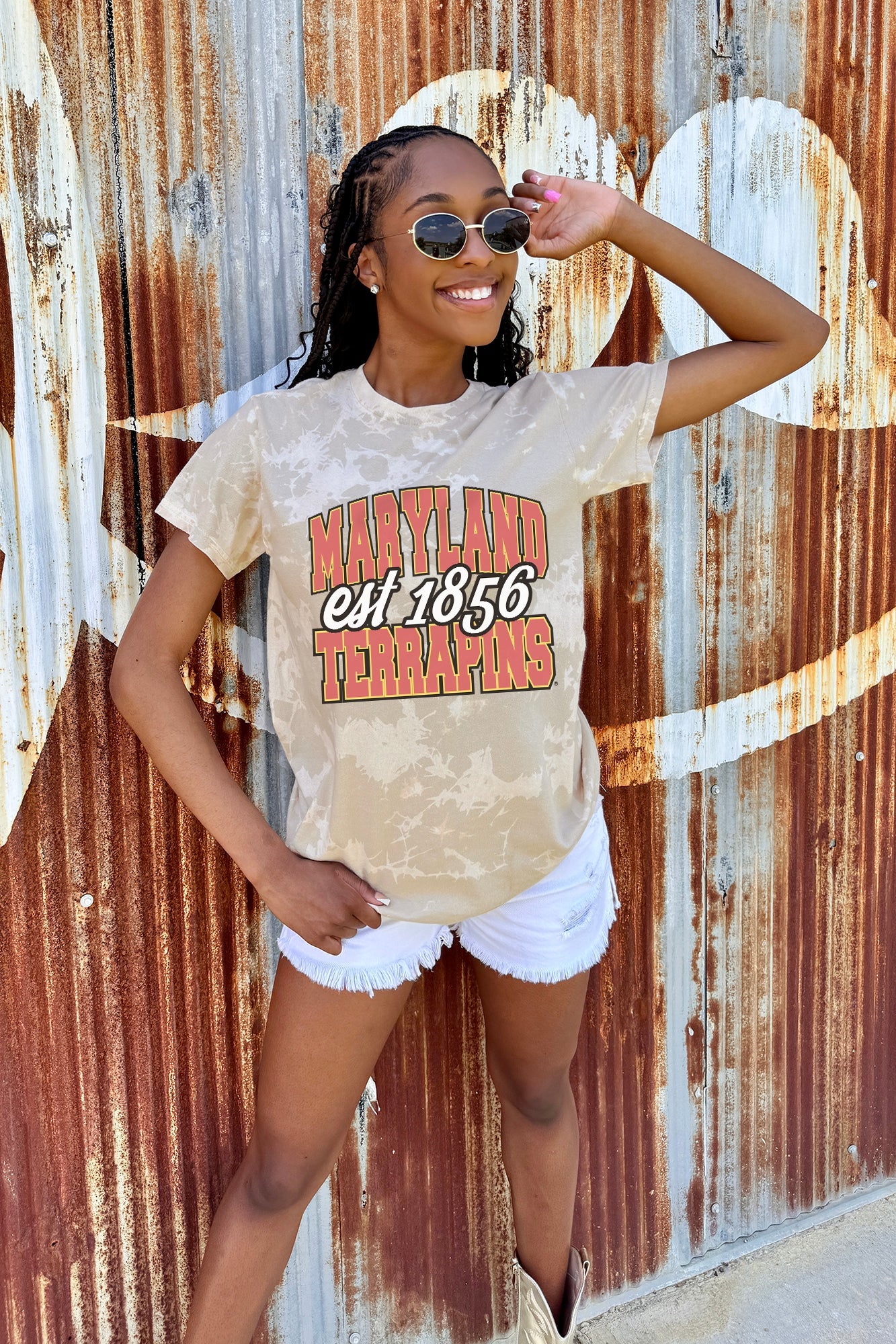 MARYLAND TERRAPINS DEEP ROOTS BLEACH WASH TEE