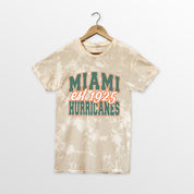 MIAMI HURRICANES DEEP ROOTS BLEACH WASH TEE