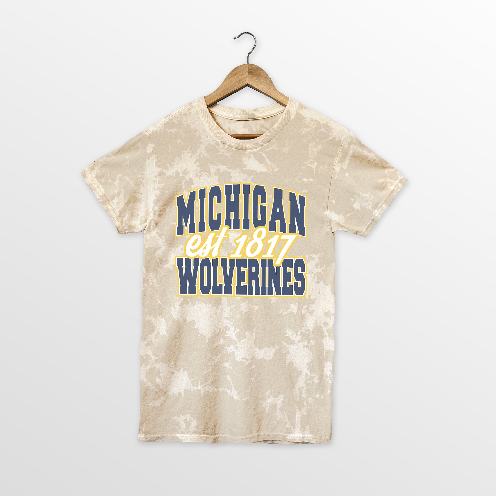 MICHIGAN WOLVERINES DEEP ROOTS BLEACH WASH TEE