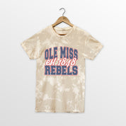 OLE MISS REBELS DEEP ROOTS BLEACH WASH TEE