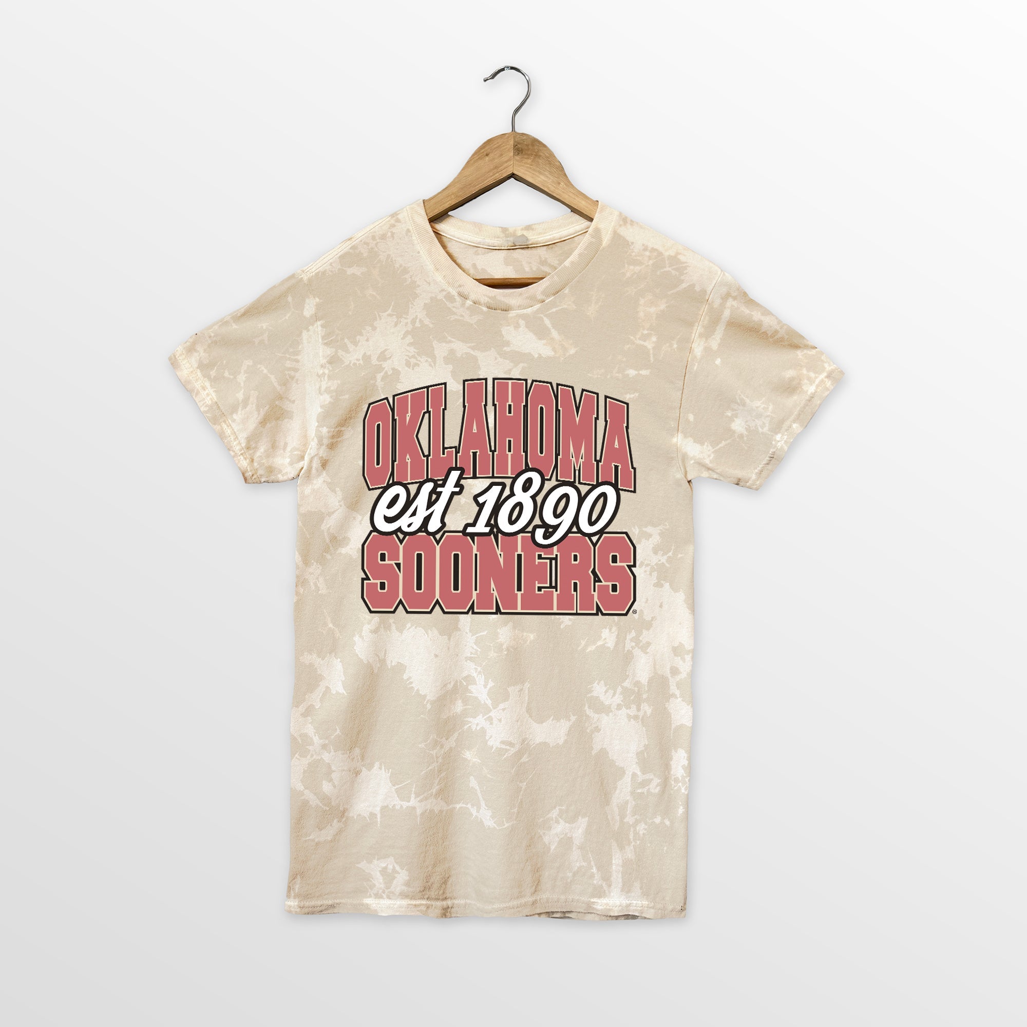 OKLAHOMA SOONERS DEEP ROOTS BLEACH WASH TEE