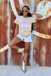 WASHINGTON HUSKIES DEEP ROOTS BLEACH WASH TEE