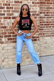 ALABAMA CRIMSON TIDE PURE VICTORY ESSENTIAL RIBBED CROP TANK