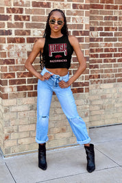 ARKANSAS RAZORBACKS PURE VICTORY ESSENTIAL RIBBED CROP TANK