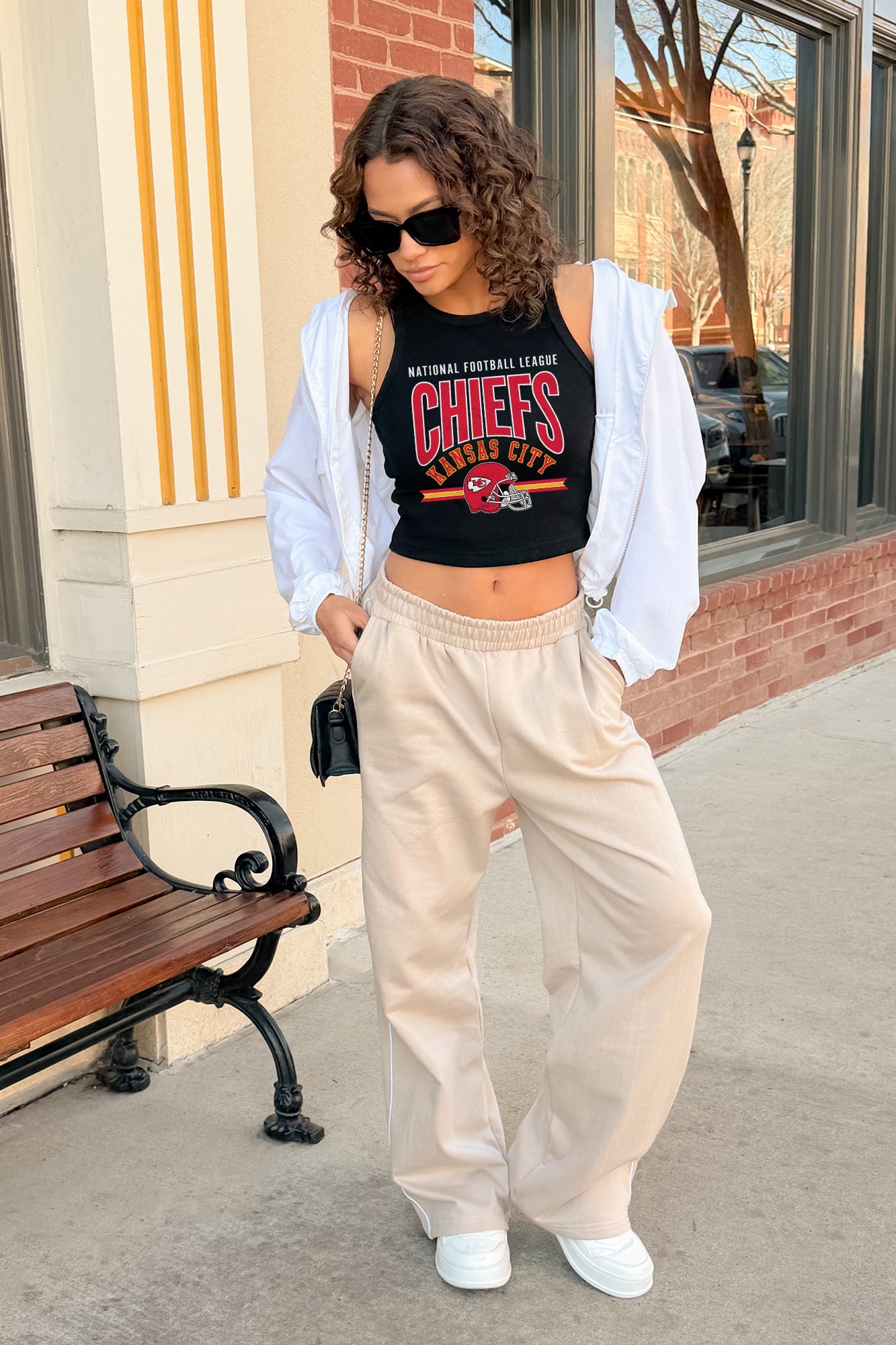 KANSAS CITY CHIEFS MIC DROP ESSENTIAL RIBBED CROP TANK