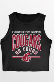 WASHINGTON STATE COUGARS MIC DROP ESSENTIAL RIBBED CROP TANK