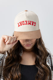 UPSIDE DOWN GAMEDAY RETRO CORDED HAT IN TAN