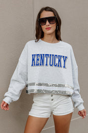 KENTUCKY WILDCATS PASS THE SHINE Mid-Crop Sweatshirt - Close-Up Detail | Gameday Couture - SOHO