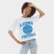 DETROIT LIONS RETRO PLAY BOXY FIT CROPPED TEE