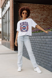 FLORIDA GATORS BASES LOADED BOXY FIT WOMEN'S CROP TEE - Lifestyle Street Style | Gameday Couture - SOHO