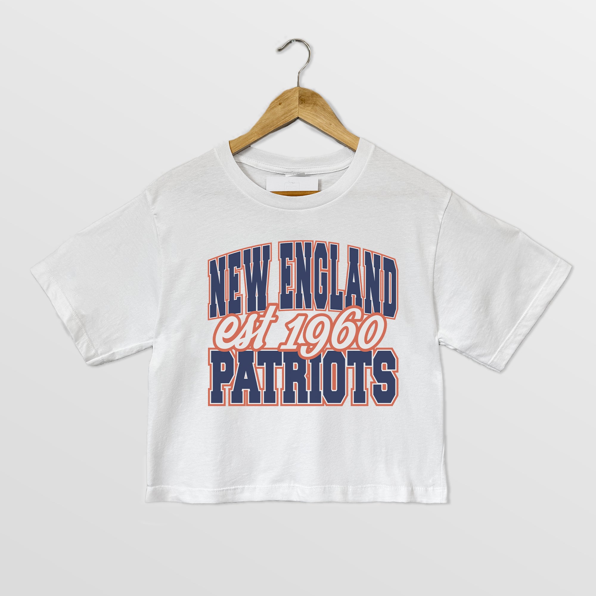 NEW ENGLAND PATRIOTS DEEP ROOTS BOXY FIT CROPPED TEE