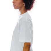 White RUTGERS SCARLET KNIGHTS Keep Playing Boxy-Fit Crop Tee - Side Profile | Gameday Couture - SOHO