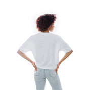 White RUTGERS SCARLET KNIGHTS Keep Playing Boxy-Fit Crop Tee - Back View | Gameday Couture - SOHO