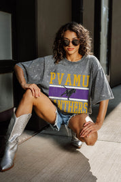 PRAIRIE VIEW A&M PANTHERS ON THE BALL MINI RHINESTONE SHORT SLEEVE CLASSIC TEE