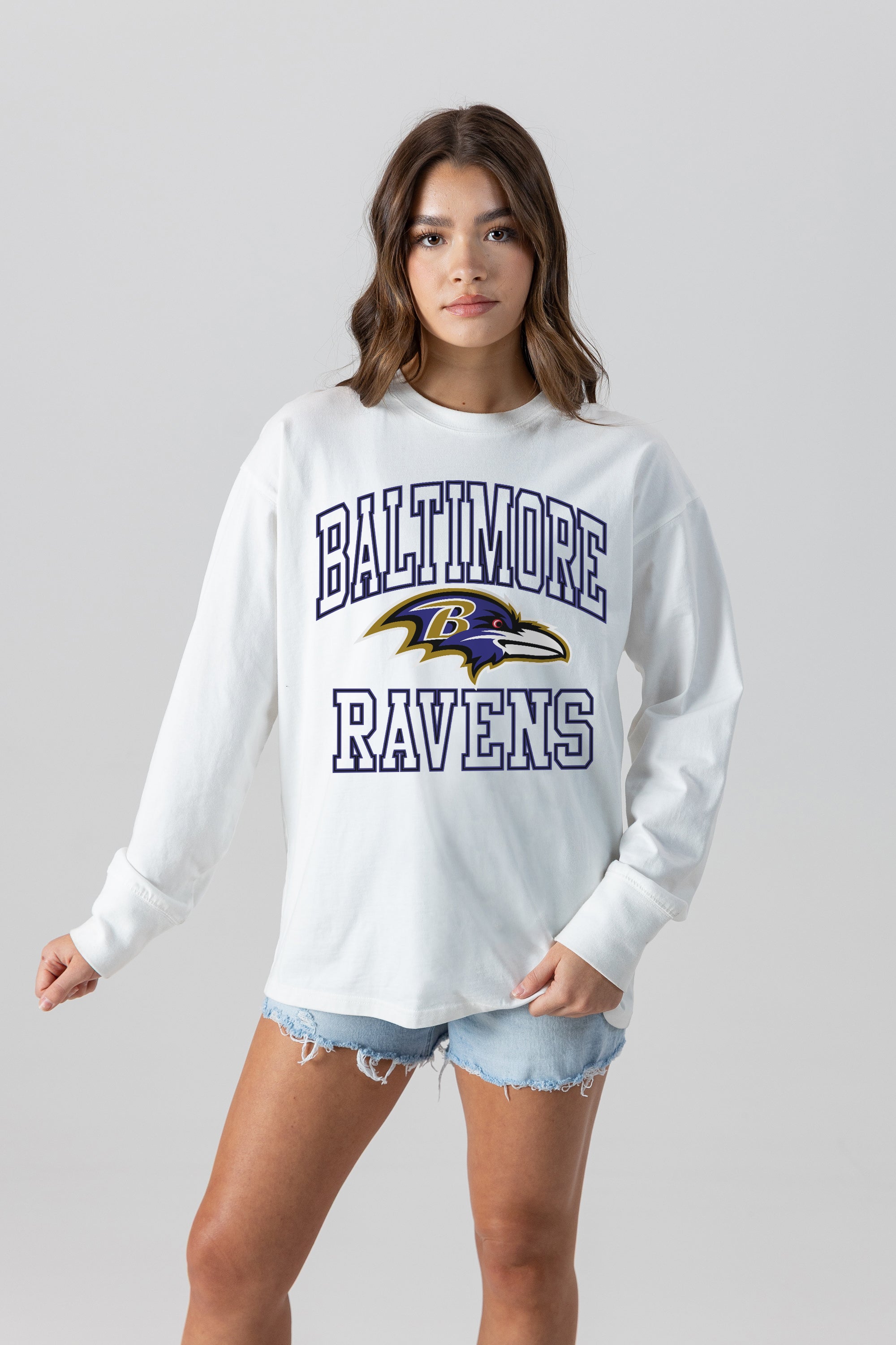 BALTIMORE RAVENS MIND GAMES OVERSIZED MIDWEIGHT LONG SLEEVE TEE