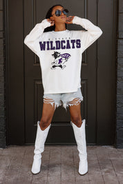 KANSAS STATE WILDCATS BIG GOALS OVERSIZED LONG SLEEVE TEE WITH RIBBED NECKLINE AND CUFFS