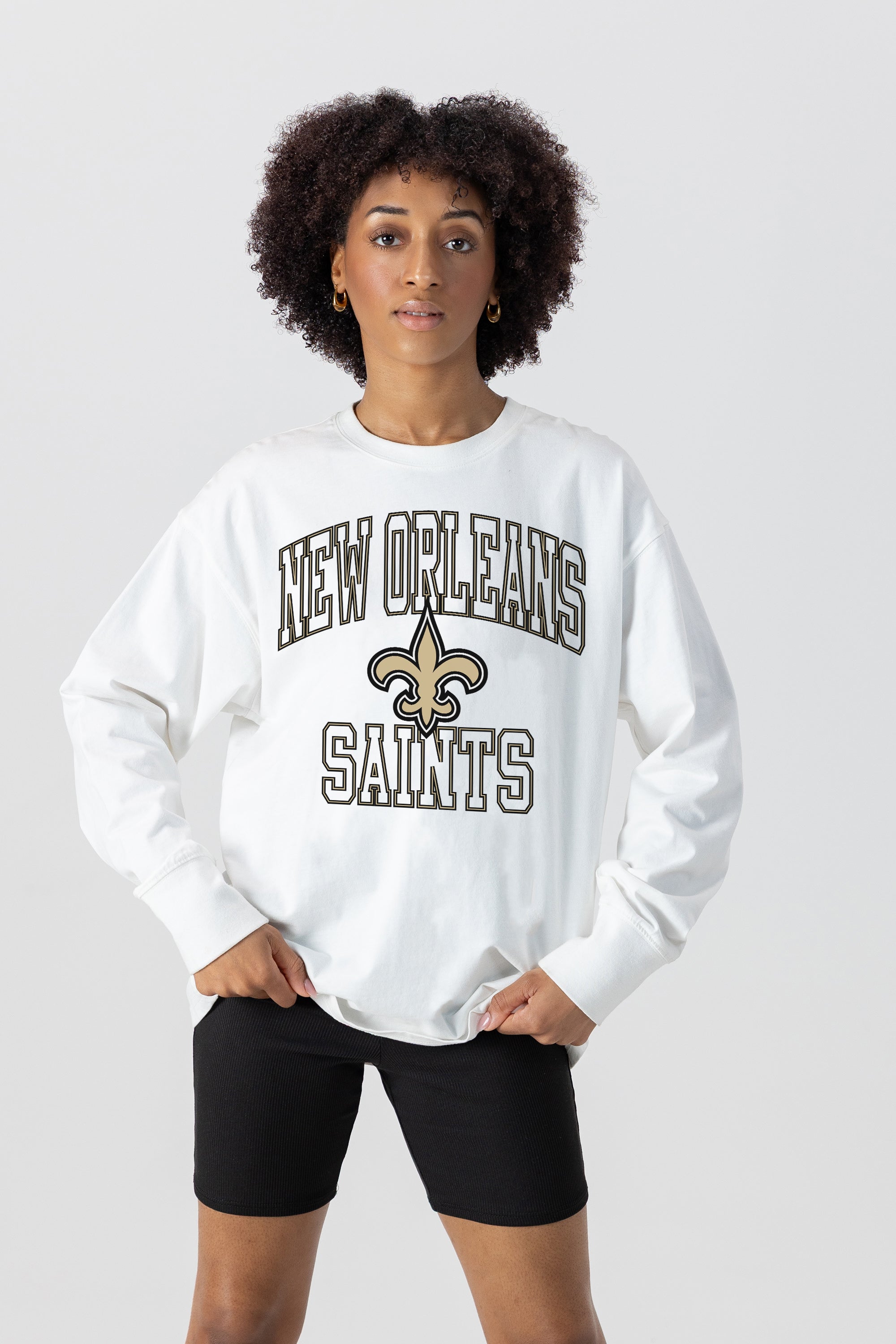 NEW ORLEANS SAINTS MIND GAMES OVERSIZED MIDWEIGHT LONG SLEEVE TEE