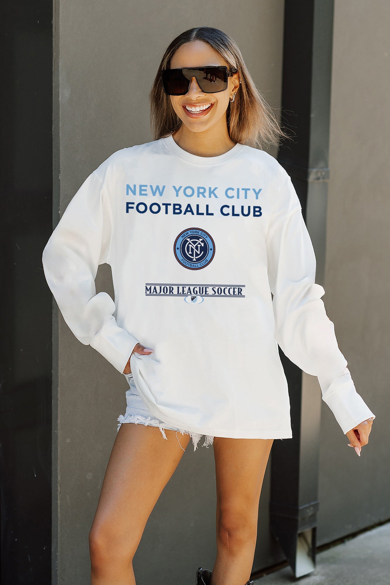 NEW YORK CITY FC SHINING SPIRIT OVERSIZED MIDWEIGHT LONG SLEEVE TEE