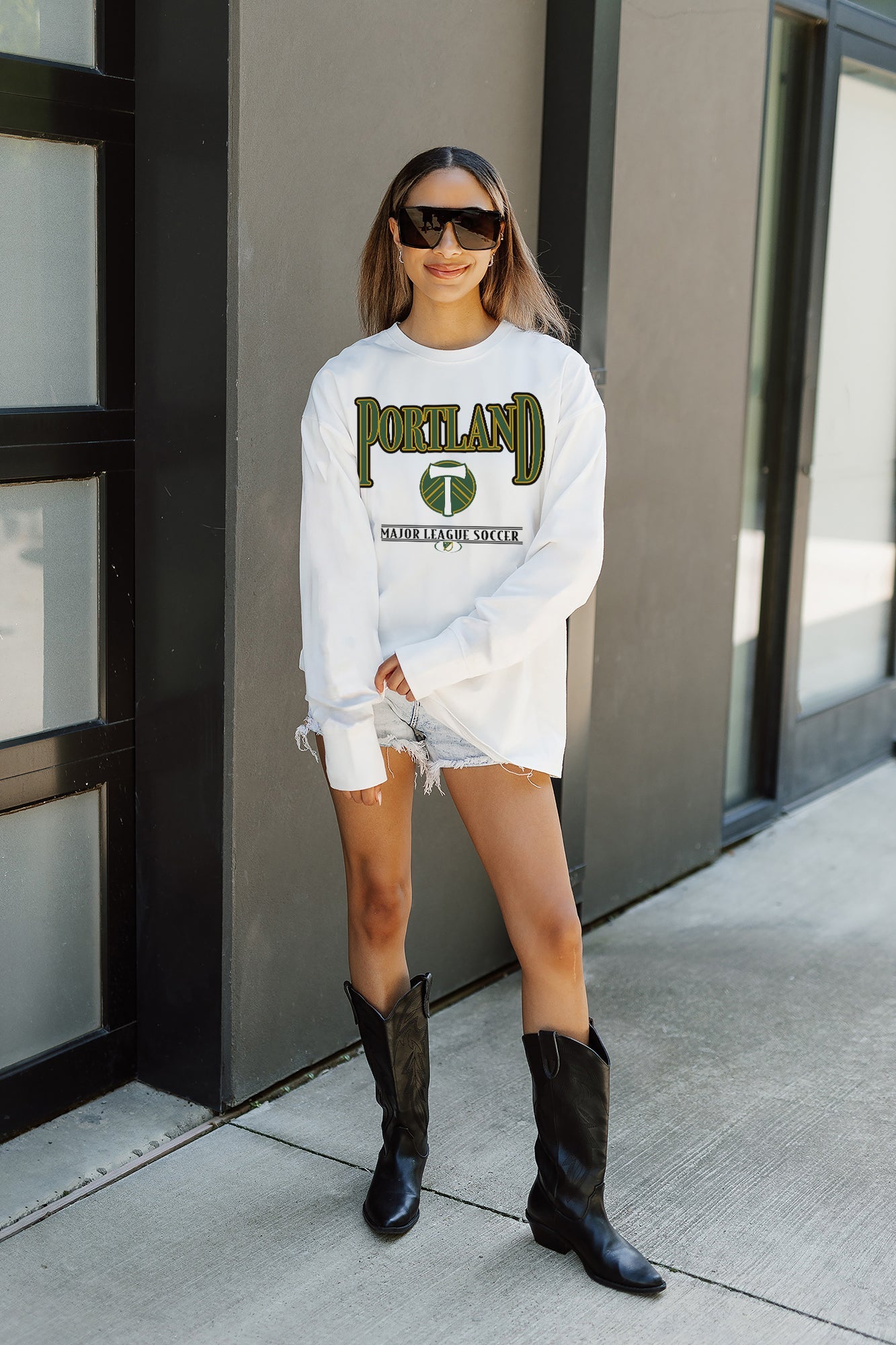PORTLAND TIMBERS SHINING SPIRIT OVERSIZED MIDWEIGHT LONG SLEEVE TEE