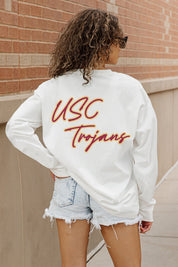 USC TROJANS Double Move Oversized Long Sleeve Tee - Back Design Detail | Gameday Couture - SOHO