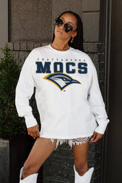 CHATTANOOGA MOCS BIG GOALS OVERSIZED LONG SLEEVE TEE WITH RIBBED NECKLINE AND CUFFS