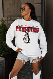 YOUNGSTOWN STATE PENGUINS BIG GOALS OVERSIZED LONG SLEEVE TEE WITH RIBBED NECKLINE AND CUFFS