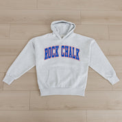 Ash Kansas Jayhawks Winning Look Oversized Hoodie Rock Chalk Graphic - Flat Lay Detail | Gameday Couture - SOHO