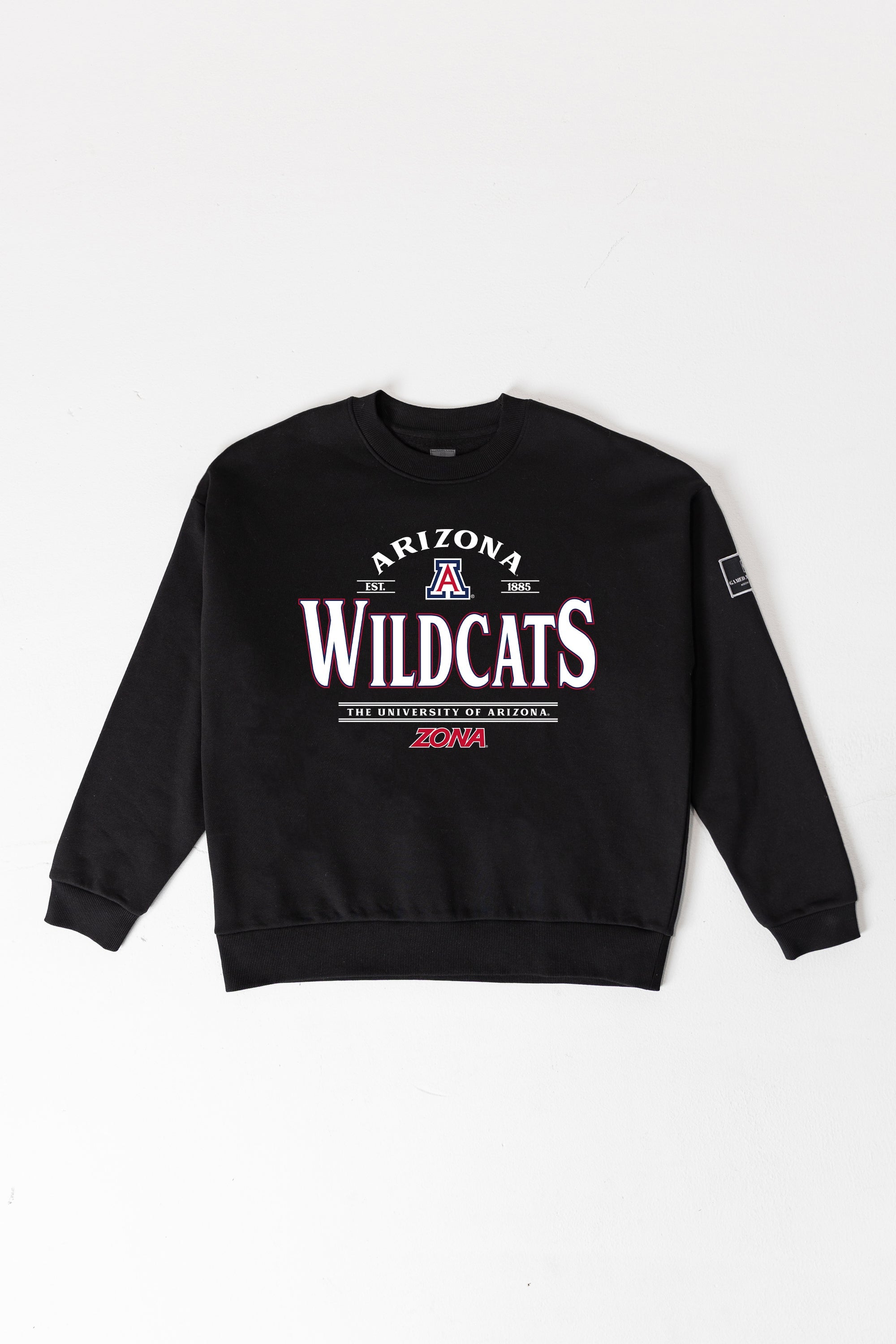 ARIZONA WILDCATS PLAYERS ONLY BLACK LABEL PREMIUM FLEECE DROP SHOULDER CREWNECK