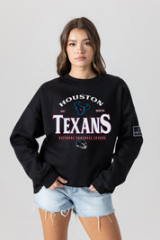 HOUSTON TEXANS PLAYERS ONLY BLACK LABEL PREMIUM FLEECE DROP SHOULDER CREWNECK