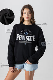 PENN STATE NITTANY LIONS PLAYERS ONLY BLACK LABEL PREMIUM FLEECE DROP SHOULDER CREWNECK