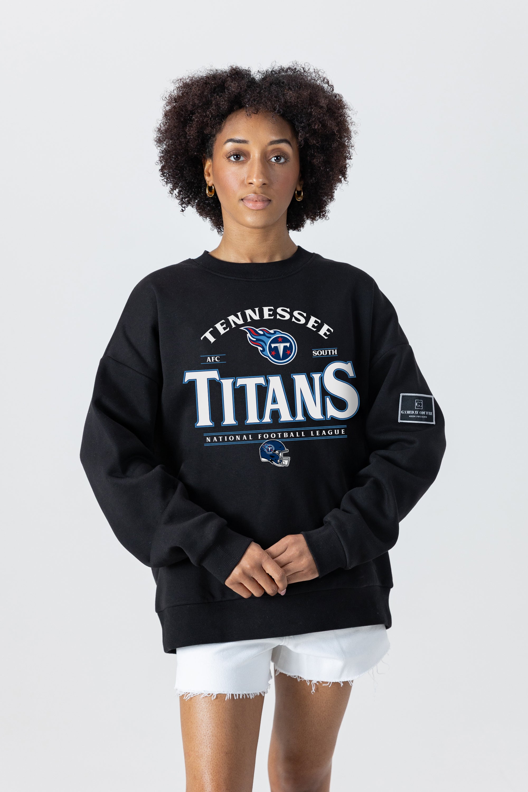 TENNESSEE TITANS PLAYERS ONLY BLACK LABEL PREMIUM FLEECE DROP SHOULDER CREWNECK