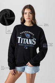 TENNESSEE TITANS PLAYERS ONLY BLACK LABEL PREMIUM FLEECE DROP SHOULDER CREWNECK
