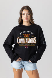 WASHINGTON COMMANDERS PLAYERS ONLY BLACK LABEL PREMIUM FLEECE DROP SHOULDER CREWNECK