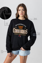 WASHINGTON COMMANDERS PLAYERS ONLY BLACK LABEL PREMIUM FLEECE DROP SHOULDER CREWNECK