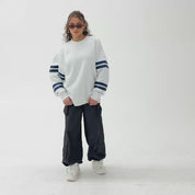 LSU TIGERS STADIUM STRIPES STRIPE SLEEVE CREWNECK SWEATSHIRT