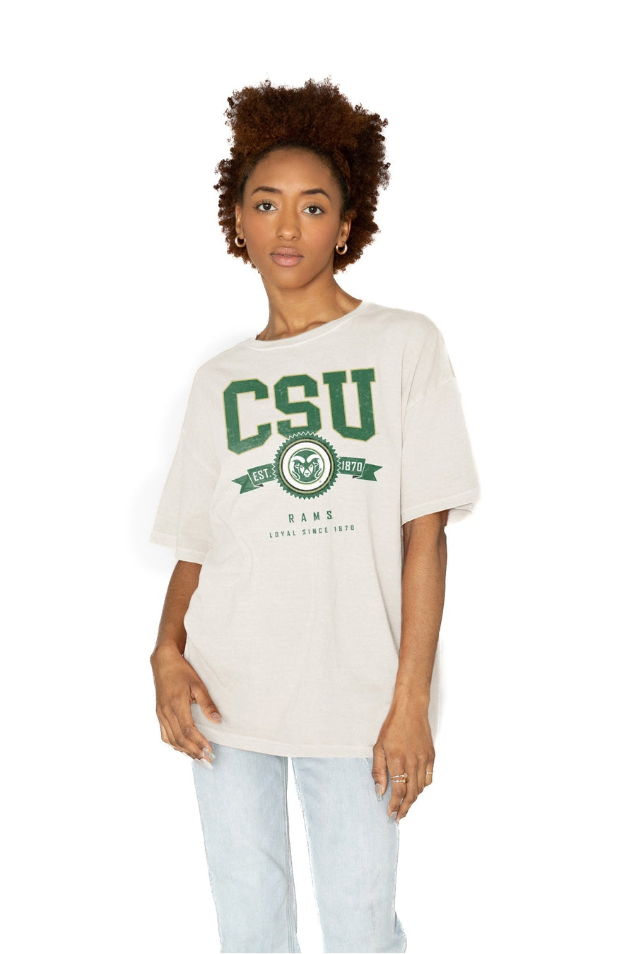 COLORADO STATE RAMS GET GOIN' OVERSIZED CREW NECK TEE