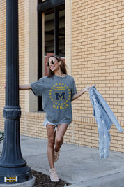 MICHIGAN WOLVERINES BRIGHTEST STAR OVERSIZED CREWNECK TEE