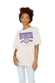 NORTHWESTERN WILDCATS GET GOIN' OVERSIZED CREW NECK TEE