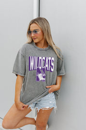 NORTHWESTERN WILDCATS SOLID DEFENSE OVERSIZED CREWNECK TEE