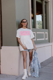 Ivory Washington Huskies Gameday Era Oversized Crewneck Tee - Full Body Relaxed Fit Front View | Gameday Couture - SOHO