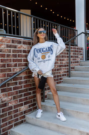BYU COUGARS HAVE A BALL PREMIUM FLEECE DROP SHOULDER CREWNECK PULLOVER